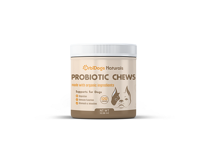 Product Label Design For Probiotic Chews amazon packaging box design branding design graphic design illustration label design logo packaging packaging design product label design