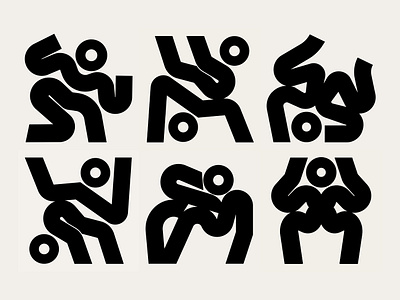 "Elvis" series — 6 pictograms (original versions) dancing firefly firefly ai icon icons pictogram pictograms stickman