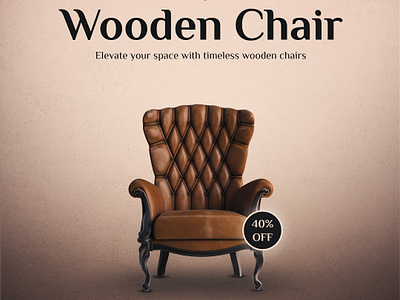 Wooden Chair Poster Advertisement advertisement banner graphic design poster product product advertisement product poster wooden poster wooden product