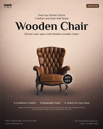 Wooden Chair Poster Advertisement advertisement banner graphic design poster product product advertisement product poster wooden poster wooden product