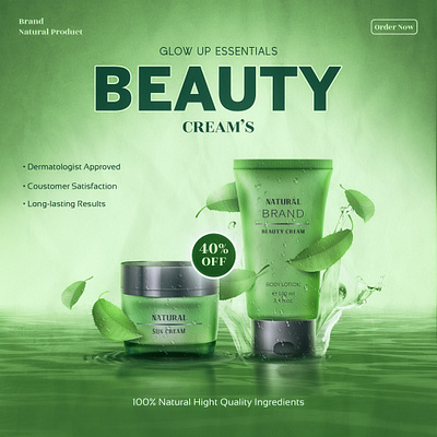 Beauty Product Advertisement Poster banner beauty products beauty products advertisement branding branding poster design graphic design graphic designer photoshop poster product product advertisement ui