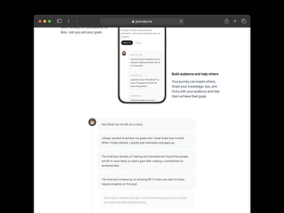 Journaly #5 – landing page for app app journal landing minimal page timeline web