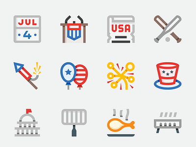 Free Drop / 4th Of July Icons american barbecue celebration cookout family fireworks free freebie holiday icons independence bill independence day july 4th party stars stripes summer uncle sam united states usa vector
