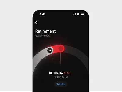 dark mode + motion = hits different animation chart circle dark mode finance goal investment mobile motion graphics off track track