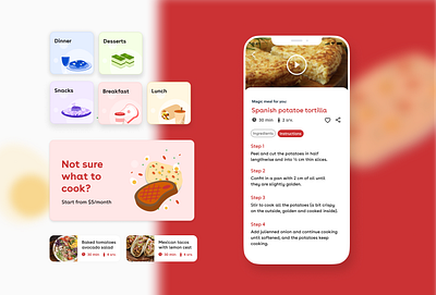 Cooking app design system illustration ui uxui visual design