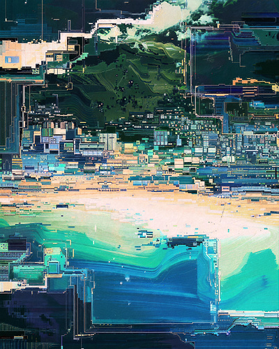 TECHNOLOGY-SCAPES ai art art direction cityscape concept art contemporary digital painting future graphic art handcraft hardware imagination landscape modern art photoshop art technology