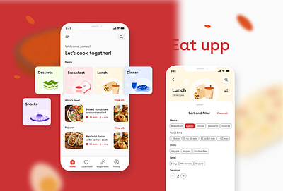 Cooking app illustration product design ui uxui