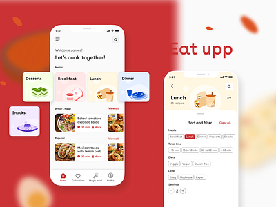 Cooking app illustration product design ui uxui