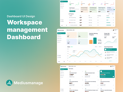 Workspace Management Dashboard UI chart curve chart dashboard employee erp figma management mockup office pie chart software trendy dashboard ui ui ux workspace