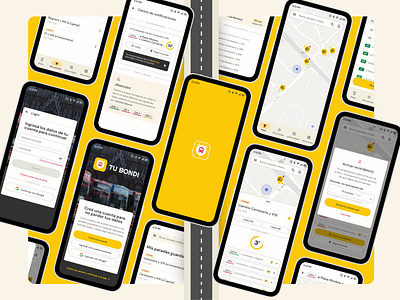 TuBondi | UX/UI Design app design bus coderhouse colectivos horarios la plata material design micros mobile transporte público user experience user interface uxui