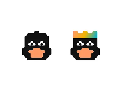 Iconduck logo black brand identity branding character creative duck icons illustration logo logo design logomark orange organic pixel pixel logo