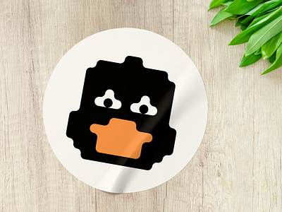 Iconduck sticker bird black brand identity branding character duck icons logo orange pixel icon pixelart sticker
