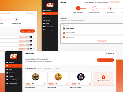 Restaurant Menu Creator (Web App UX/UI) restaurant app design restaurant menu creator web app design web app ux ui