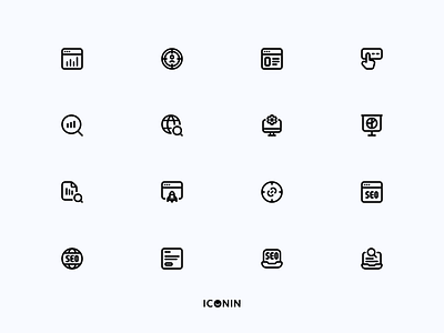 Iconin : SEO Icons Set app icons flat icons icon icon pack iconin iconography iconpack icons icons set iconset illustration line icons marketing search engine seo
