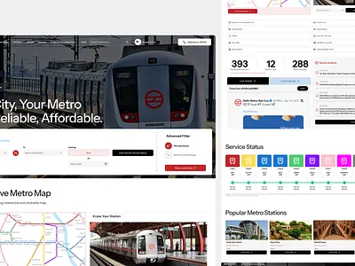 Delhi Metro Website Redesign animation app booking branding delhi design graphic design illustration logo metro subway train train website typography ui ux vector