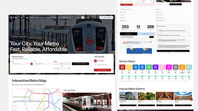 Delhi Metro Website Redesign animation app booking branding delhi design graphic design illustration logo metro subway train train website typography ui ux vector