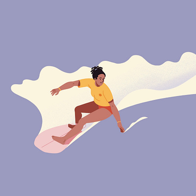 Surfing 🏄🌊 2d 2d illustration beach character character design characterdesign illustration illustrator ocean olympics olympics2024 procreate sea sport sports surf surfing texture wave waves