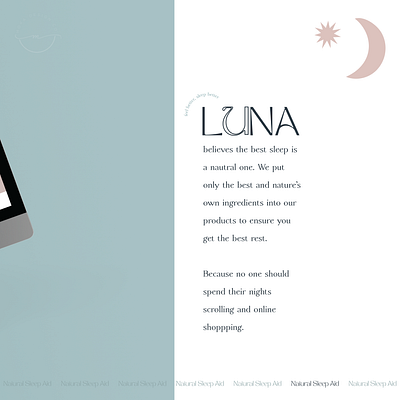 Luna Natural Sleep Aid by MOKA Design Co. branding graphic design logo