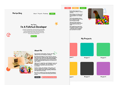 Quirky Portfolio Design design figma fyp mariya baig mobile portfolio ui