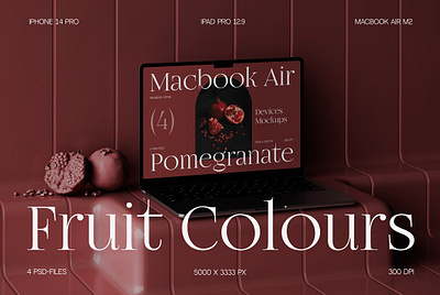 Fruit Colours Set Device Mockups aesthetic apple device editable iphone iphone 14 pro iphone mockup laptop realistic smartphone summer summer mockup tablet mockup