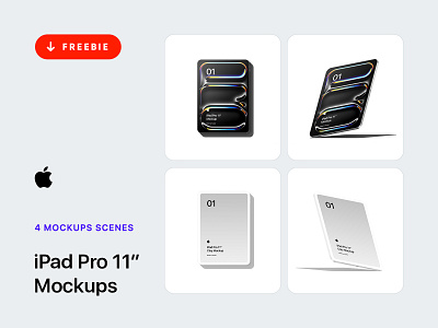 Freebie iPad Pro 11" - 4 Mockups Scenes clay customizable device free free ipad mockup free mockup free template freebie ipad ipad mockup ipad pro ipad pro m4 ipad pro mockup mock up mockup psd template ui