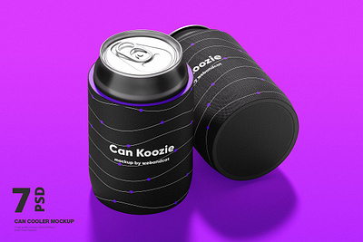 Can Cooler Mockup beer bottle branding can cooler mockup drink drinks koozie label logo mockup soda template