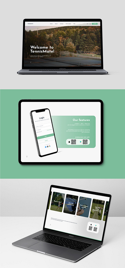 TennisMate figma ui ux website design