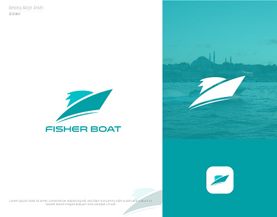 minimalist logo, logo design, boat logo, fisher logo amena akter ankhi app icon boat logo brand identity logo branding bu business creative logo design fisher logo graphic design illustration logo logo designer logo minimalist logo modern logo ui uk usa