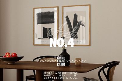 APPLE NO 4 Frame Mockup Duo Set apple no 4 frame mockup duo set frame frame mockup frame mockup duo interior mockup interior room mockup mockup poster mockup