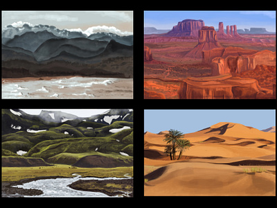 Landscape contrast study conceptart illustration scientific illustration