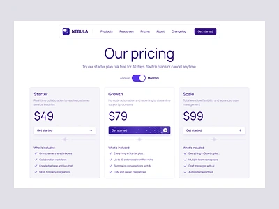 Pricing page branding concept design figma graphic design illustration logo page plans pricing pricing page toggle ui ui design uiux userexperience visual visual identity web webdesign