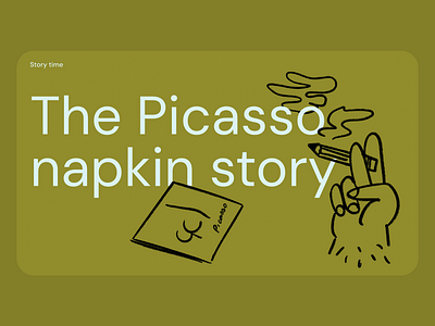 The Picasso napkin story 🚬✍️ cigarette design doodle funny illo illustration lol picasso presentation sketch