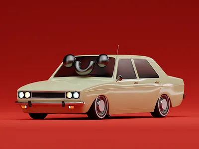 Paykan 3d blender car design foundation happycar illustration nft nftproject paykan render smile smiley