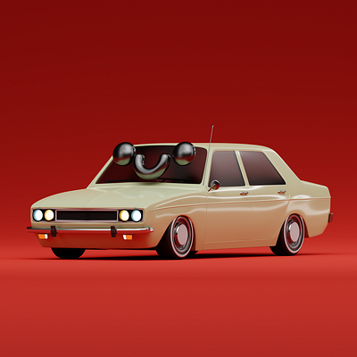 Paykan 3d blender car design foundation happycar illustration nft nftproject paykan render smile smiley