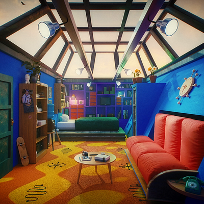 Hey Arnold's Room 3d aftereffects animation blender graphic design heyarnolds motion graphics oldcartoons