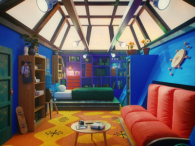 Hey Arnold's Room 3d aftereffects animation blender graphic design heyarnolds motion graphics oldcartoons