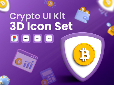 Crypto UI Kit 3D Icon Set 3d 3d bitcoin 3d crypto 3d currency 3d dollar 3d icon 3d icon set 3d ui kit crypto crypto currency ui kit