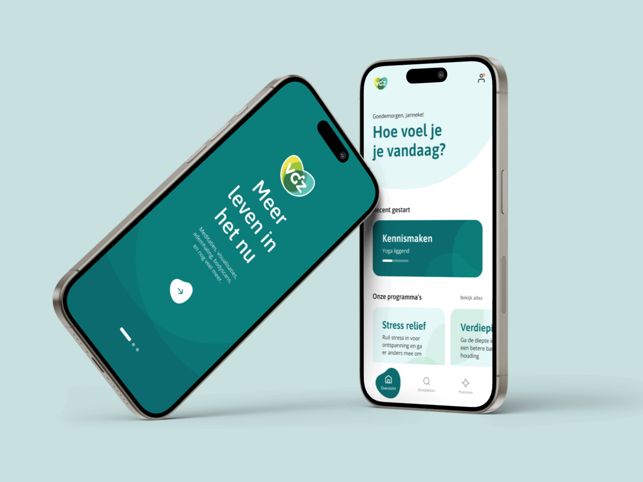 Redesign of VGZ Mindfulness App app app design healtcare mindfulness mobile app mobile design ui ux vgz wellness