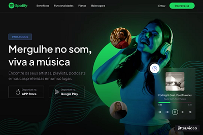 Web | Spotify Redesign Landing Page animation banner branding design web graphic design landing page spotify ui uxui web design