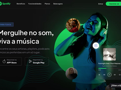 Web | Spotify Redesign Landing Page animation banner branding design web graphic design landing page spotify ui uxui web design