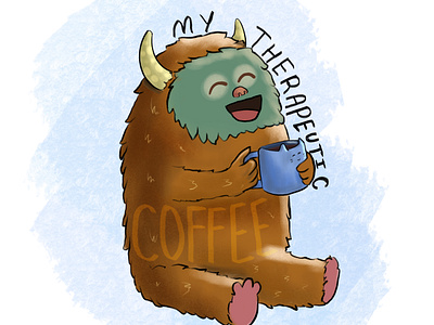 Coffee Monster artwork character design design graphic graphic design illustration
