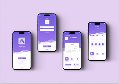 Bank App Mockup designed bankapp branding figma graphic design logo mockup ui