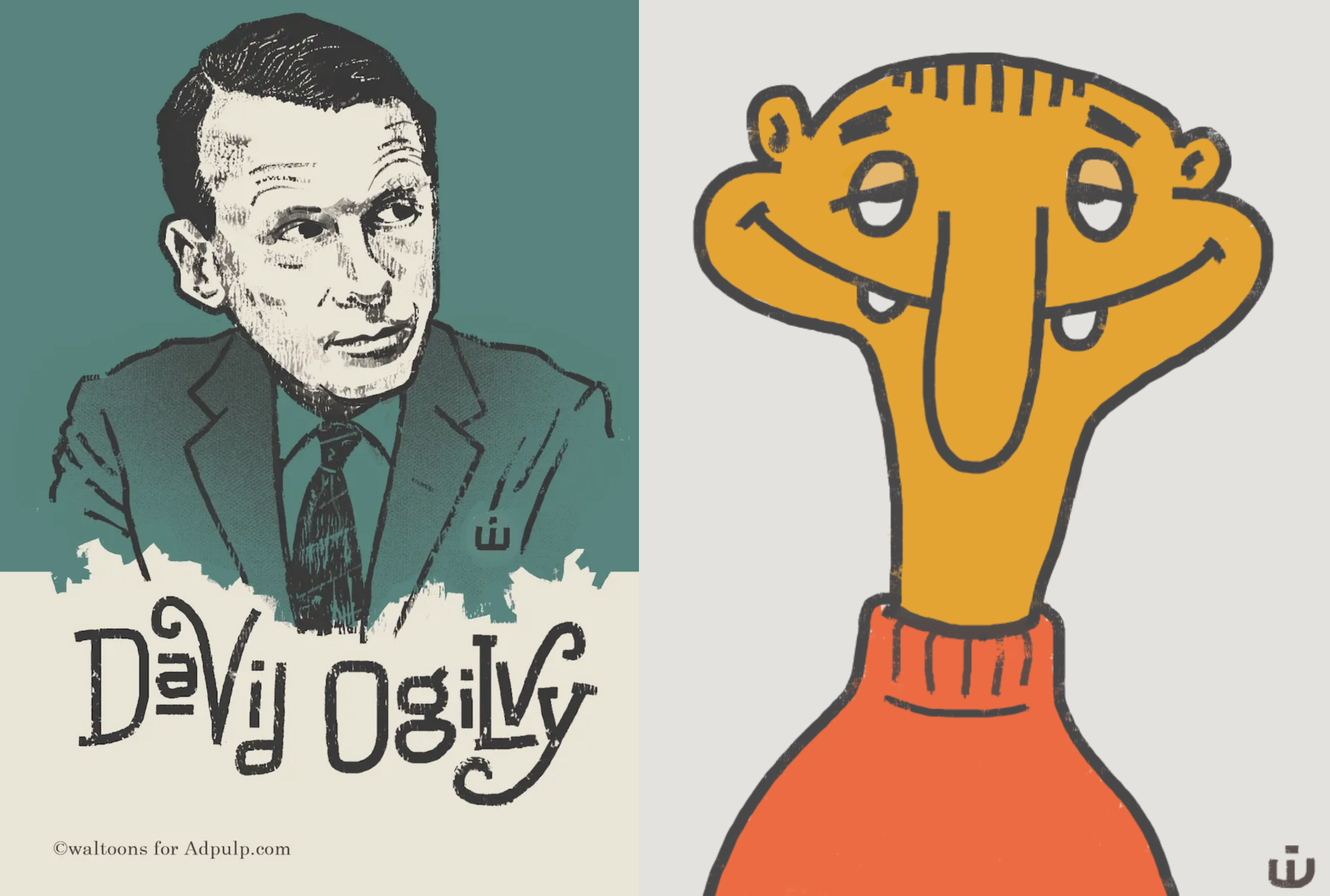 Juxtaposition Series No. 1 cartoon comparison contrast illustration juxtaposition portrait