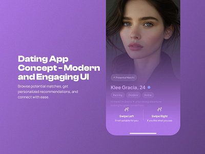 Dating App Concept - Modern and Engaging UI appdesign conceptdesign datingapp mobiledesign uiuxdesign