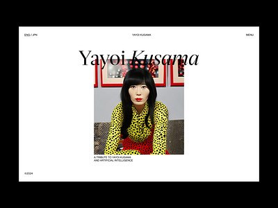 Layout Exploration | A Tribute to Yayoi Kusama ai art direction clean creative editorial exploration fashion layout minimal typography ui web design