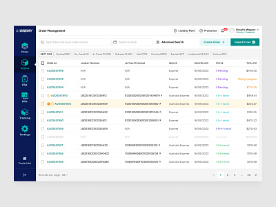 Orders dashboard___LionBay clean design order dashboard ui ux