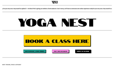 Yoga Nest Landing page and Brand identity. brand identity figma neo brutalism webflow yoga