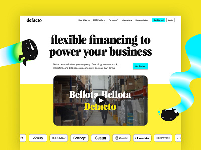 Defacto - Homepage update b2b financing defacto fintech