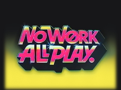 No Work, All Play 90s camcorder lettering type typography vhs vintage