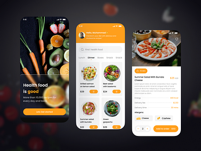 health food shopping App UI app interface design design showcase digital shopping experience dribble portfolio e commerce uiux food information tags food tagging system health benefits health food app health food shopping mobile app design nutrition information uiux design user experience ux innovation